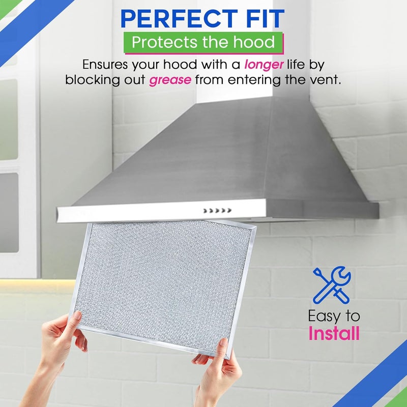 Bagean Stove Hood Vent Filter 11.8" x 14.3" BPS1FA30 - Compatible with NuTone Allure & Broan Range Hood Filter Replacement 99010299 - Fits QS1 QS2 30" Hoods - Blocks Grease & Filters Oven Air (4-Pk) - Image 5